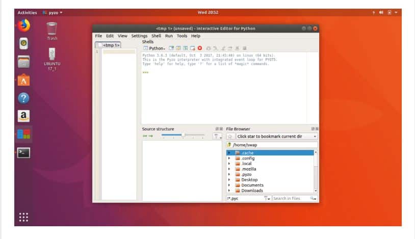 Pyzo Python Editor for Ubuntu