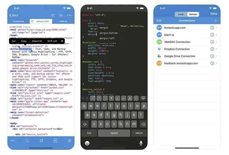 Free Code Editor App for iPhone