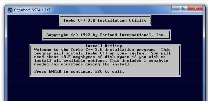 Turbo C installer