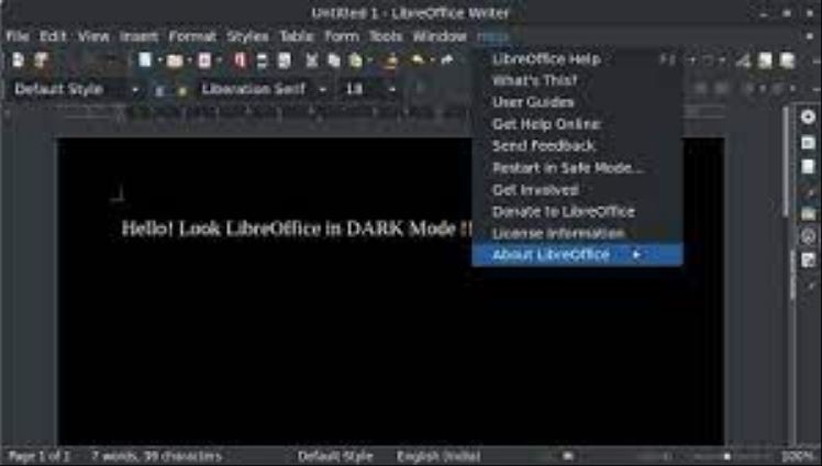 Turn on LibreOffice Dark Mode